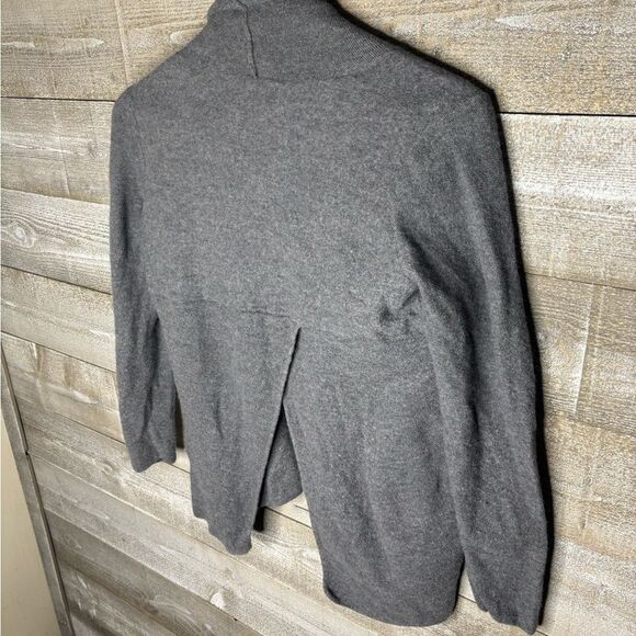 Adrienne Vittadinni large 100% extra fine merino wool grey open front sweater - Picture 3 of 3